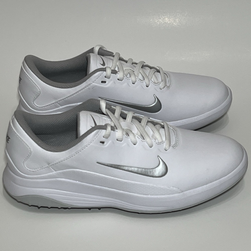 Nike Vapor Performance Golf Shoes White Silver Spikeless Women Size 7 AQ2324-100